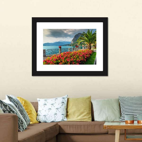 Lake Como In Italy Canvas Wall Art-3 Horizontal-Gallery Wrap-25" x 16"-Tiaracle