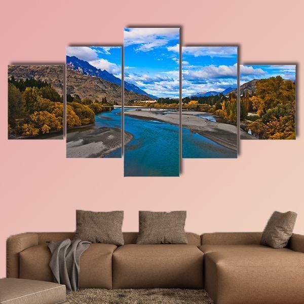 Lake Dunstan Canvas Wall Art-5 Star-Gallery Wrap-62" x 32"-Tiaracle