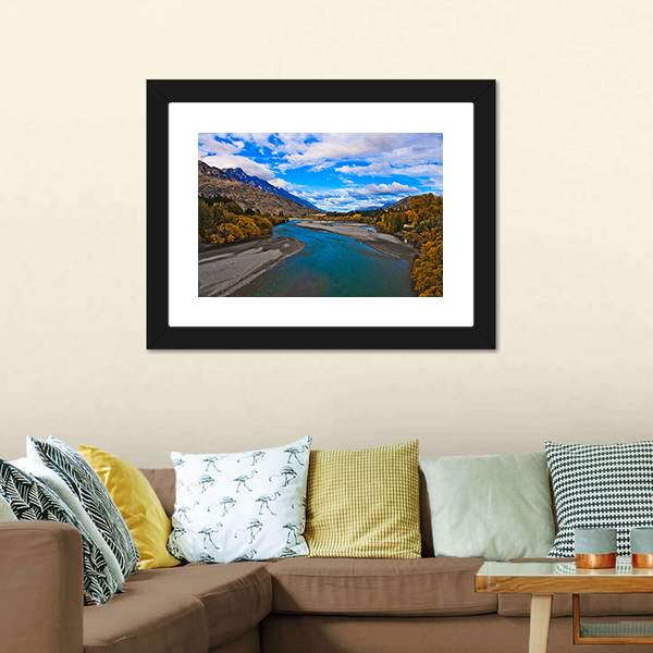 Lake Dunstan Canvas Wall Art-1 Piece-Framed Print-20" x 16"-Tiaracle