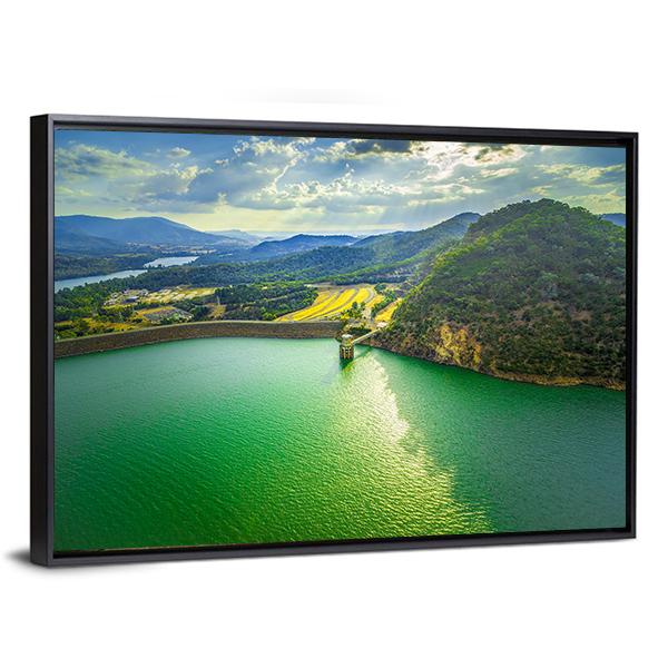 Lake Eildon At Sunset Canvas Wall Art-3 Horizontal-Gallery Wrap-25" x 16"-Tiaracle