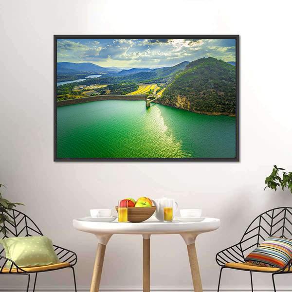Lake Eildon At Sunset Canvas Wall Art-3 Horizontal-Gallery Wrap-25" x 16"-Tiaracle