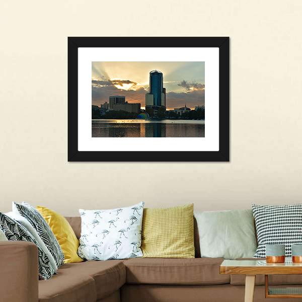 Lake Eola Park Canvas Wall Art-1 Piece-Framed Print-20" x 16"-Tiaracle