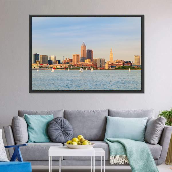 Lake Erie Ohio Panoramic Canvas Wall Art-1 Piece-36" x 12"-Tiaracle