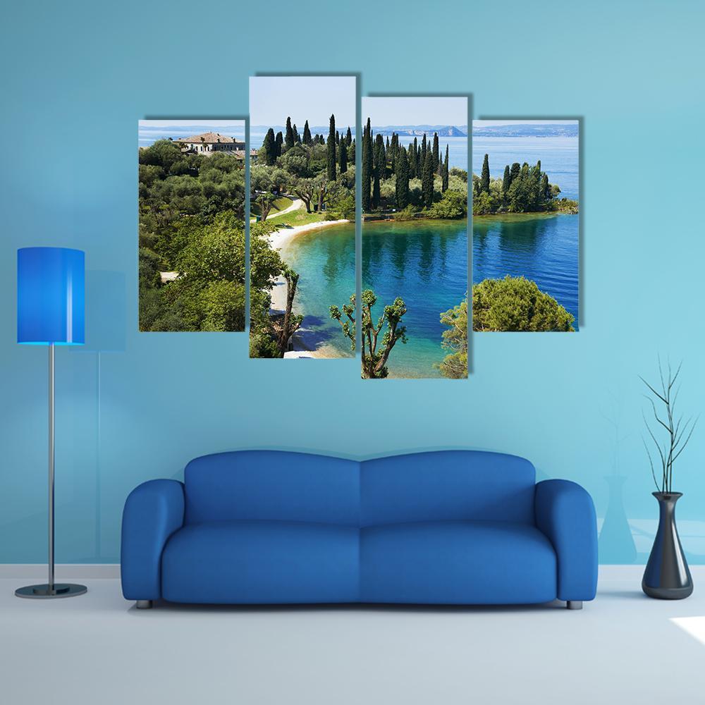 Lake Garda Italy Canvas Wall Art-4 Pop-Gallery Wrap-50" x 32"-Tiaracle