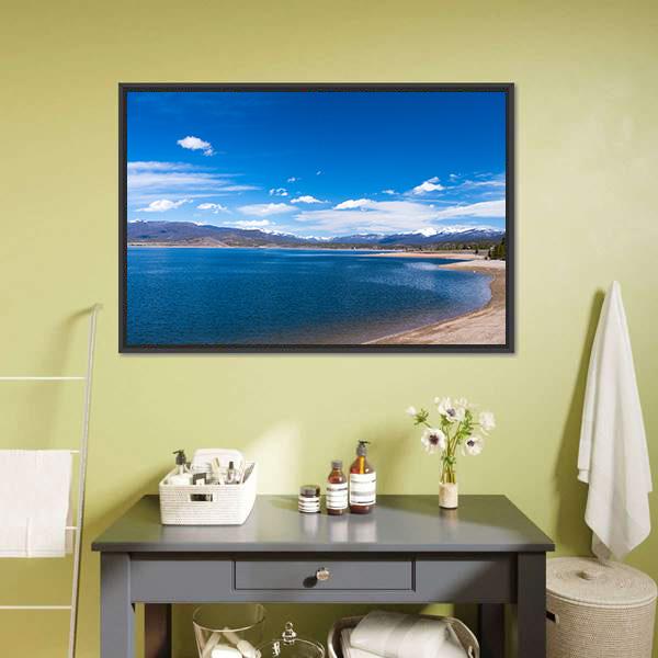 Lake Granby Colorado Canvas Wall Art-1 Piece-Floating Frame-24" x 16"-Tiaracle