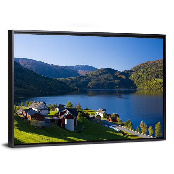 Lake Granvin Vatne Norway Canvas Wall Art-3 Horizontal-Gallery Wrap-25" x 16"-Tiaracle