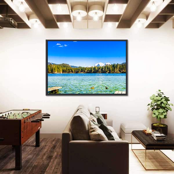 Lake Hintersee Panoramic Canvas Wall Art-1 Piece-36" x 12"-Tiaracle