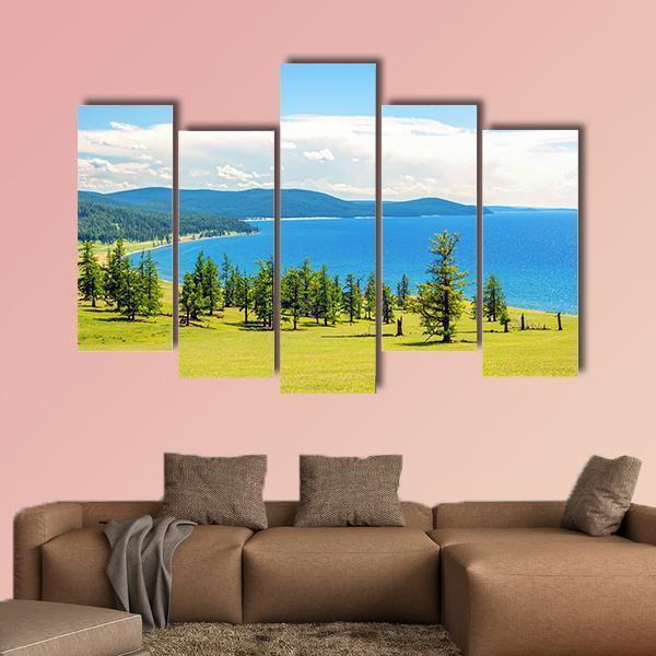 Lake Hovsgol Canvas Wall Art-5 Pop-Gallery Wrap-47" x 32"-Tiaracle