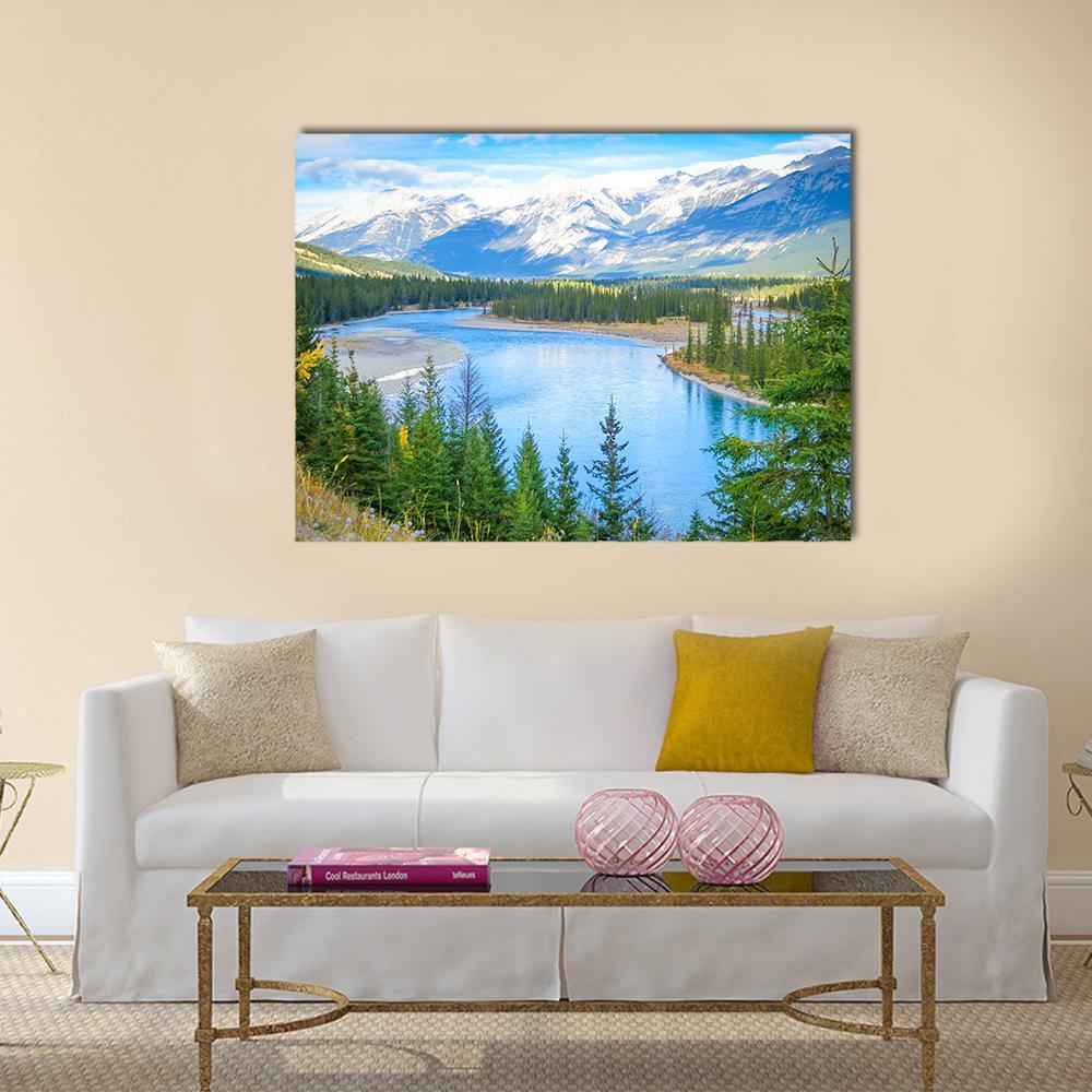 Lake In Alberta Canada Canvas Wall Art-1 Piece-Gallery Wrap-36" x 24"-Tiaracle