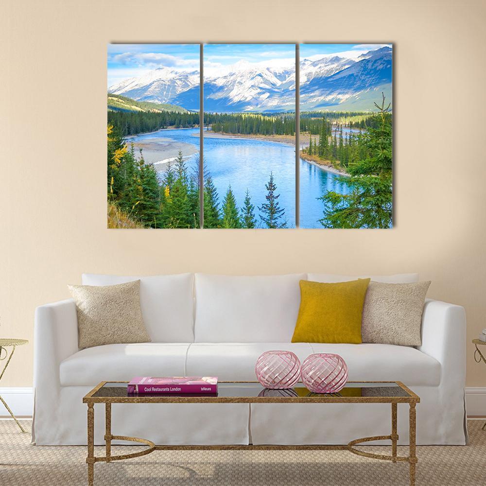 Lake In Alberta Canada Canvas Wall Art-3 Horizontal-Gallery Wrap-37" x 24"-Tiaracle