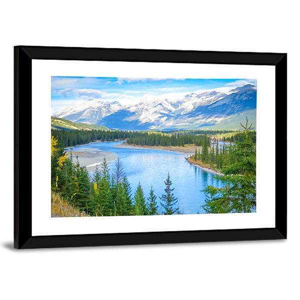 Lake In Alberta Canada Canvas Wall Art-3 Horizontal-Gallery Wrap-25" x 16"-Tiaracle
