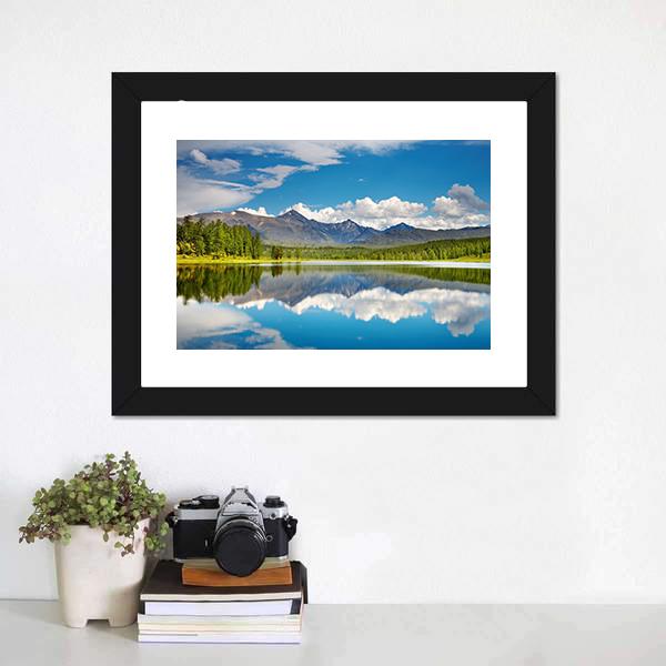 Lake In Altai Mountains Canvas Wall Art-1 Piece-Framed Print-20" x 16"-Tiaracle