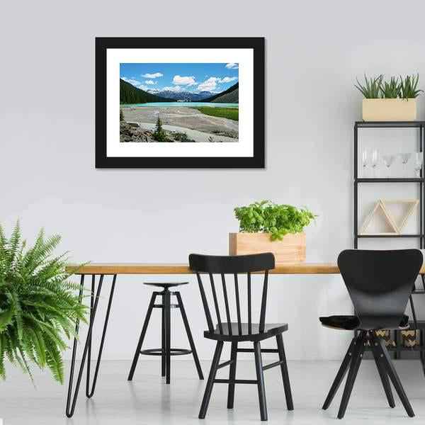Lake In Banff National Park Canvas Wall Art-3 Horizontal-Gallery Wrap-25" x 16"-Tiaracle