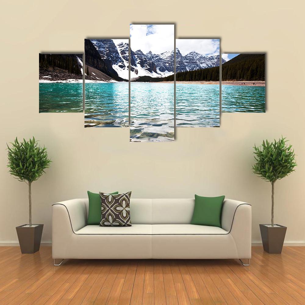 Lake In Canada Canvas Wall Art-5 Star-Gallery Wrap-62" x 32"-Tiaracle