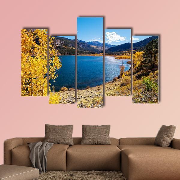 Lake In Colorado Canvas Wall Art-5 Pop-Gallery Wrap-47" x 32"-Tiaracle