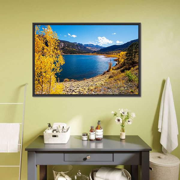 Lake In Colorado Canvas Wall Art-3 Horizontal-Gallery Wrap-25" x 16"-Tiaracle
