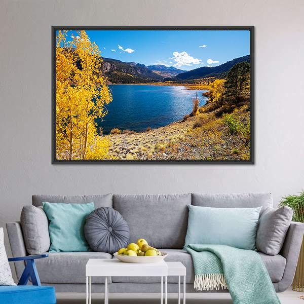 Lake In Colorado Canvas Wall Art-3 Horizontal-Gallery Wrap-25" x 16"-Tiaracle