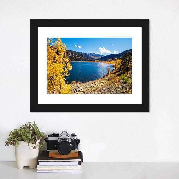 Lake In Colorado Canvas Wall Art-3 Horizontal-Gallery Wrap-25" x 16"-Tiaracle