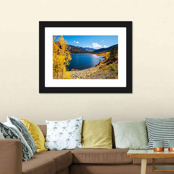 Lake In Colorado Canvas Wall Art-1 Piece-Framed Print-20" x 16"-Tiaracle