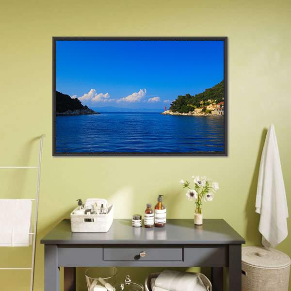 Lake In Croatia Canvas Wall Art-1 Piece-Floating Frame-24" x 16"-Tiaracle