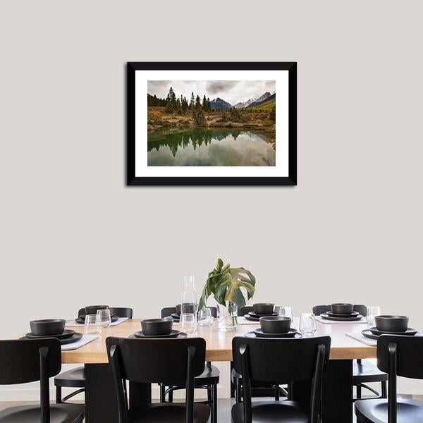 Lake In Jonston Canyon Canvas Wall Art-3 Horizontal-Gallery Wrap-25" x 16"-Tiaracle
