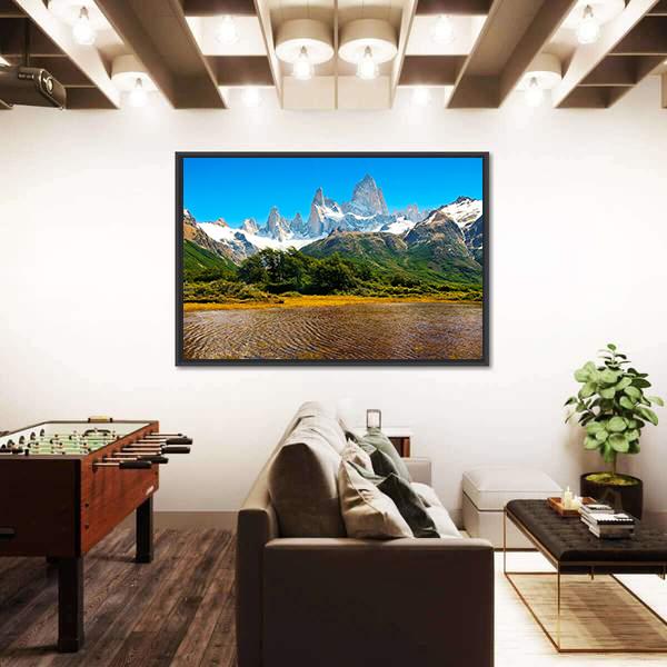 Lake In Los Glaciares Canvas Wall Art-3 Horizontal-Gallery Wrap-25" x 16"-Tiaracle