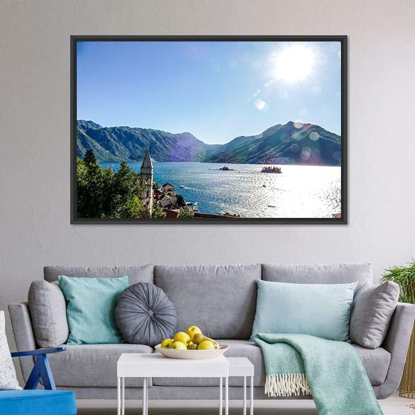 Lake In Mountain Canvas Wall Art-3 Horizontal-Gallery Wrap-25" x 16"-Tiaracle