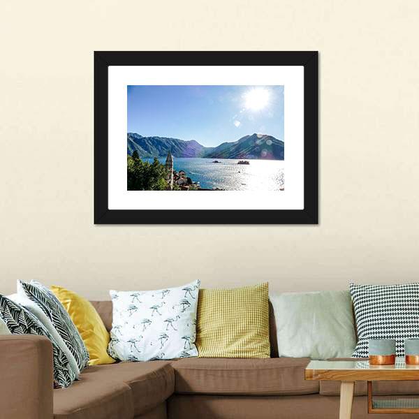 Lake In Mountain Canvas Wall Art-3 Horizontal-Gallery Wrap-25" x 16"-Tiaracle