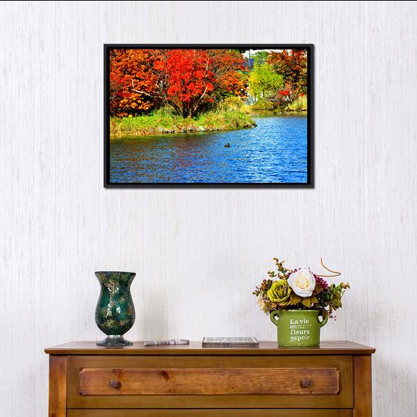 Lake In Nakajima Park Canvas Wall Art-3 Horizontal-Gallery Wrap-25" x 16"-Tiaracle