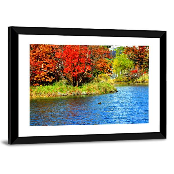 Lake In Nakajima Park Canvas Wall Art-3 Horizontal-Gallery Wrap-25" x 16"-Tiaracle