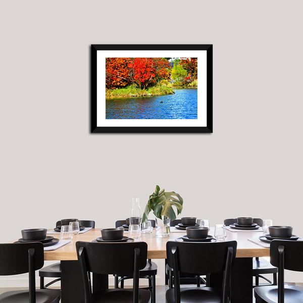 Lake In Nakajima Park Canvas Wall Art-1 Piece-Framed Print-20" x 16"-Tiaracle
