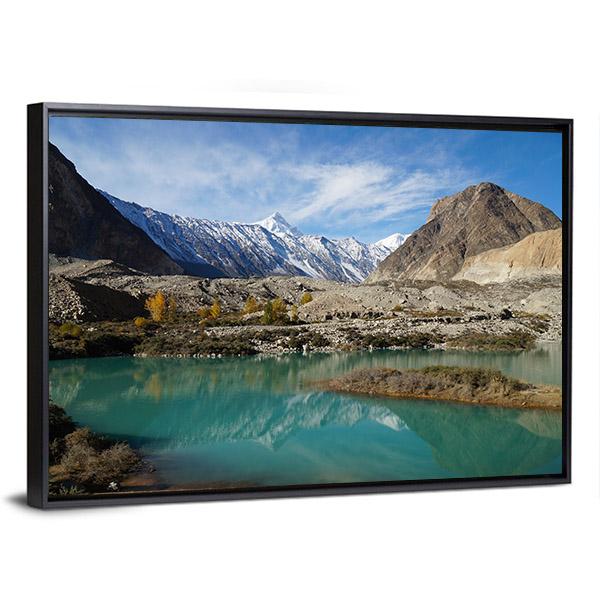 Lake In Pasu Pakistan Canvas Wall Art-5 Horizontal-Gallery Wrap-22" x 12"-Tiaracle