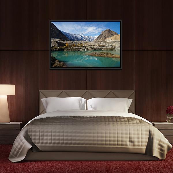 Lake In Pasu Pakistan Canvas Wall Art-5 Horizontal-Gallery Wrap-22" x 12"-Tiaracle