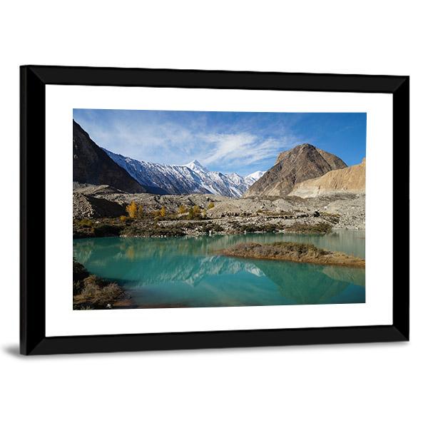Lake In Pasu Pakistan Canvas Wall Art-5 Horizontal-Gallery Wrap-22" x 12"-Tiaracle