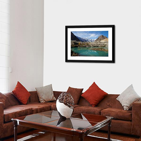 Lake In Pasu Pakistan Canvas Wall Art-5 Horizontal-Gallery Wrap-22" x 12"-Tiaracle
