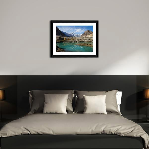 Lake In Pasu Pakistan Canvas Wall Art-5 Horizontal-Gallery Wrap-22" x 12"-Tiaracle