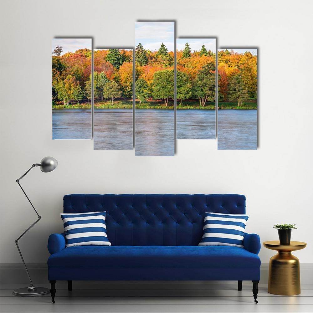 Lake In Virginia Canvas Wall Art-5 Pop-Gallery Wrap-47" x 32"-Tiaracle