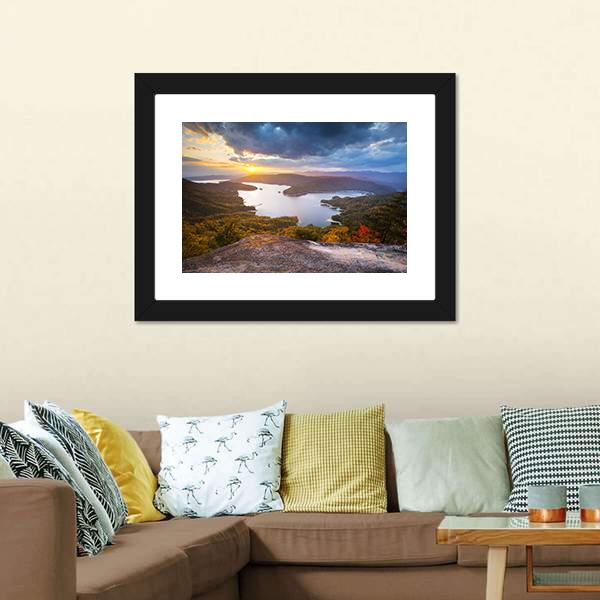 Lake Jocassee US Canvas Wall Art-5 Horizontal-Gallery Wrap-22" x 12"-Tiaracle