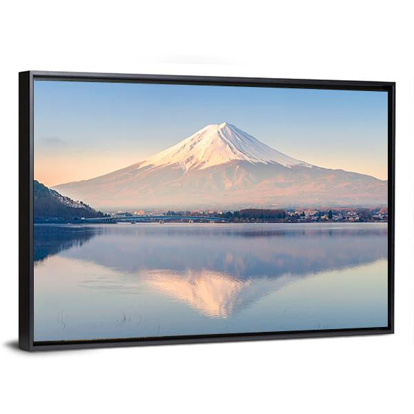 Lake Kawaguchiko Canvas Wall Art-3 Horizontal-Gallery Wrap-25" x 16"-Tiaracle