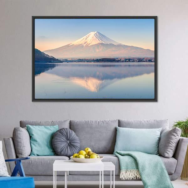 Lake Kawaguchiko Canvas Wall Art-3 Horizontal-Gallery Wrap-25" x 16"-Tiaracle