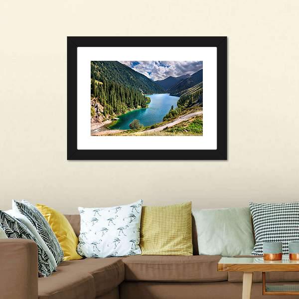 Lake Kolsai Panoramic Canvas Wall Art-1 Piece-36" x 12"-Tiaracle