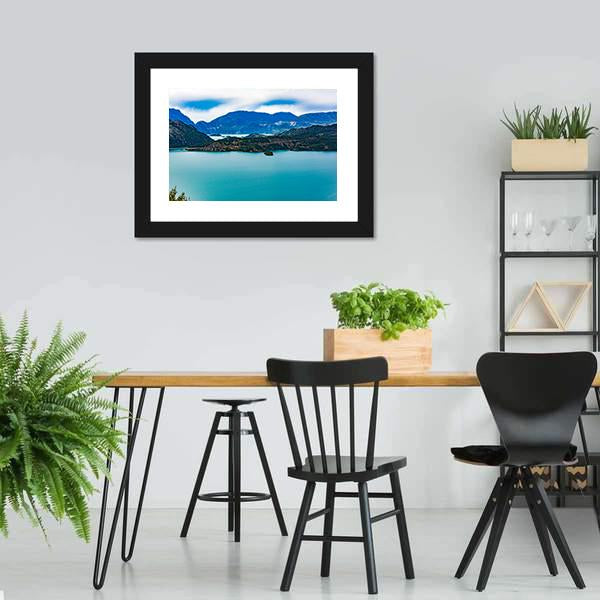 Lake Kremasta Canvas Wall Art-3 Horizontal-Gallery Wrap-25" x 16"-Tiaracle