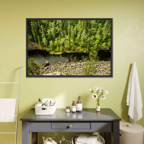 Lake Landscape Finland Canvas Wall Art-1 Piece-Floating Frame-24" x 16"-Tiaracle