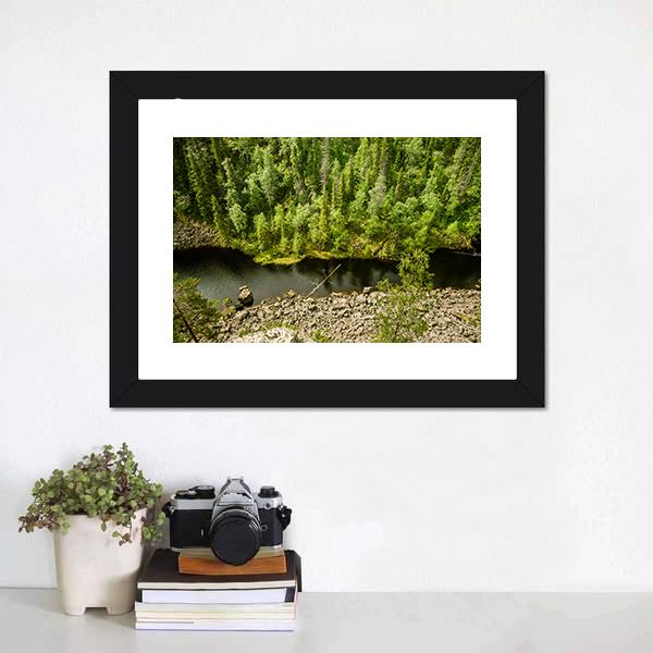 Lake Landscape Finland Canvas Wall Art-1 Piece-Framed Print-20" x 16"-Tiaracle