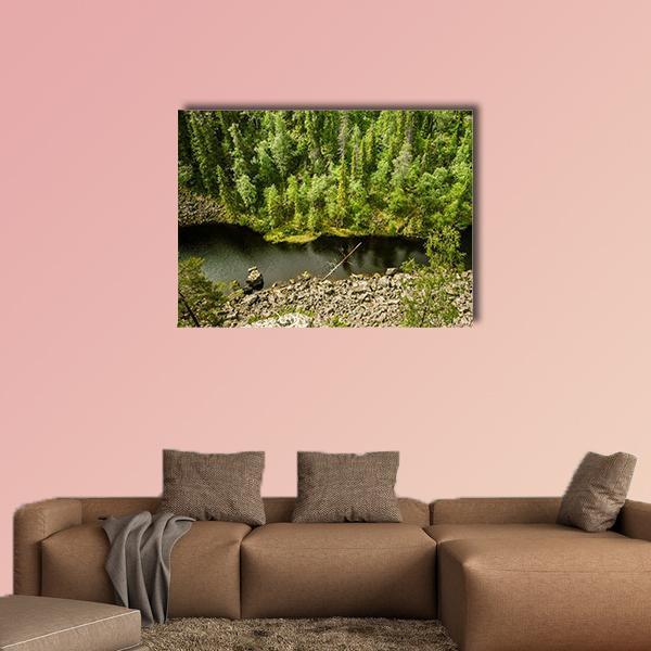 Lake Landscape Finland Canvas Wall Art-1 Piece-Gallery Wrap-48" x 32"-Tiaracle
