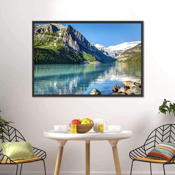Lake Louise In Canada Canvas Wall Art-3 Horizontal-Gallery Wrap-25" x 16"-Tiaracle