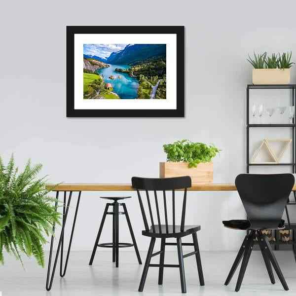 Lake Lovatnet Norway Canvas Wall Art-3 Horizontal-Gallery Wrap-25" x 16"-Tiaracle