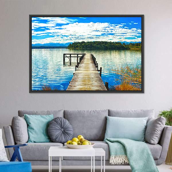 Lake Mahinapua Canvas Wall Art-3 Horizontal-Gallery Wrap-25" x 16"-Tiaracle