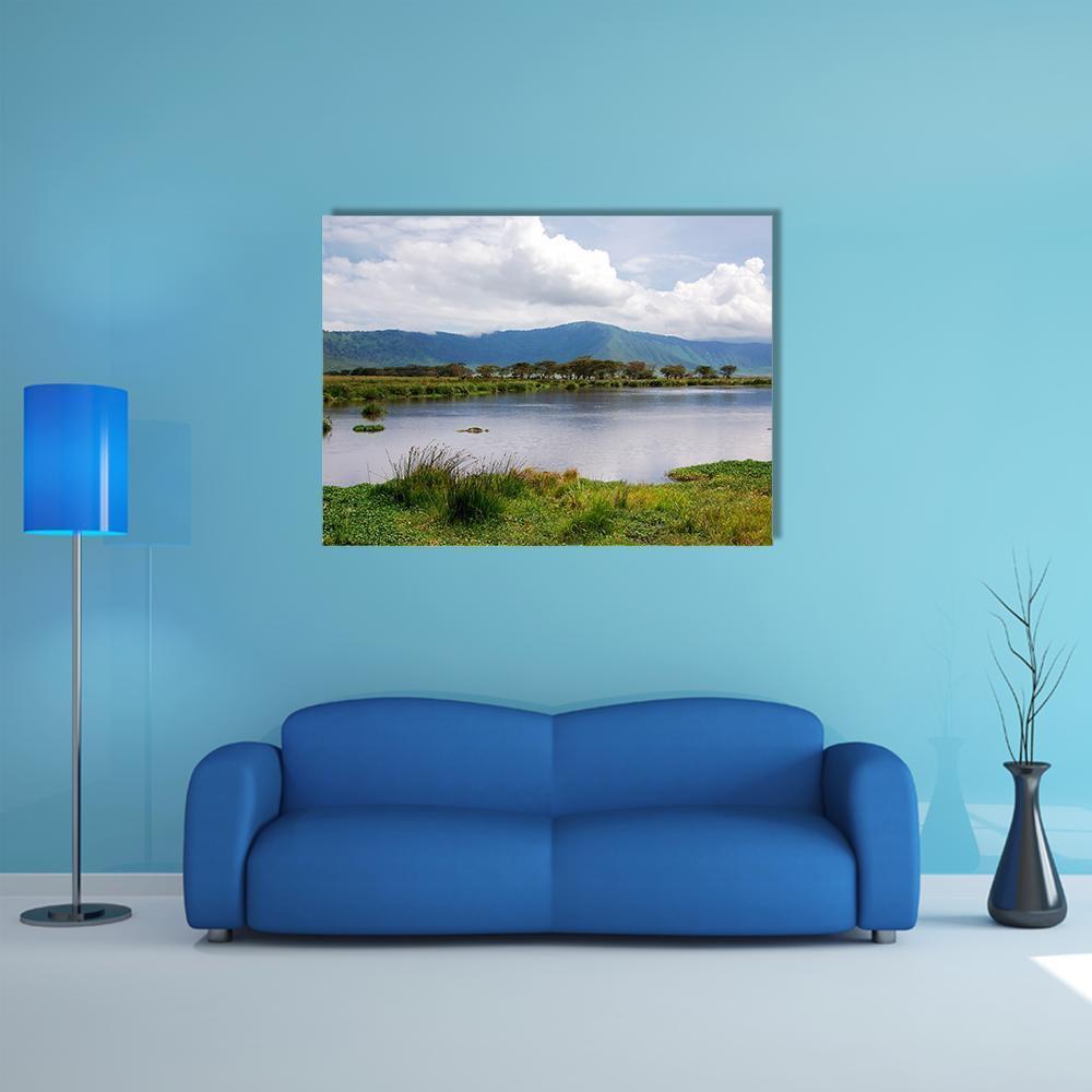 Lake Manyara Canvas Wall Art-1 Piece-Gallery Wrap-48" x 32"-Tiaracle