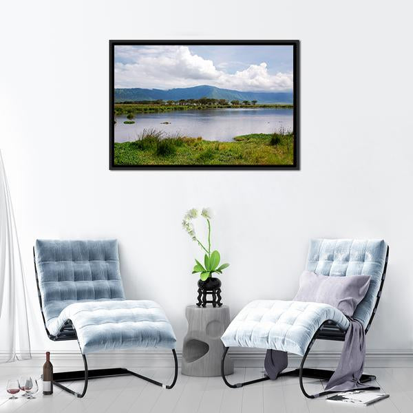 Lake Manyara Canvas Wall Art-3 Horizontal-Gallery Wrap-25" x 16"-Tiaracle